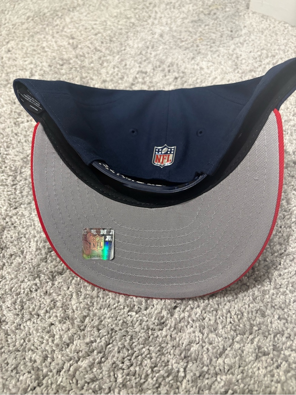 New Era Navy and Red New England Patriots 9FIFTY Snapback Hat - Picture 2 of 2